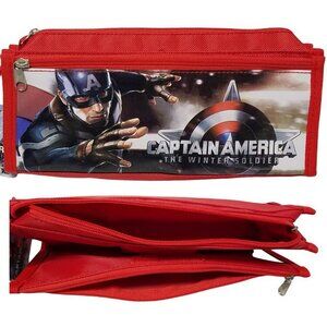 Marvel Captain America Winter Soldier Multi Slot Zip Pencil Case Pouch Bag, 1Pc.